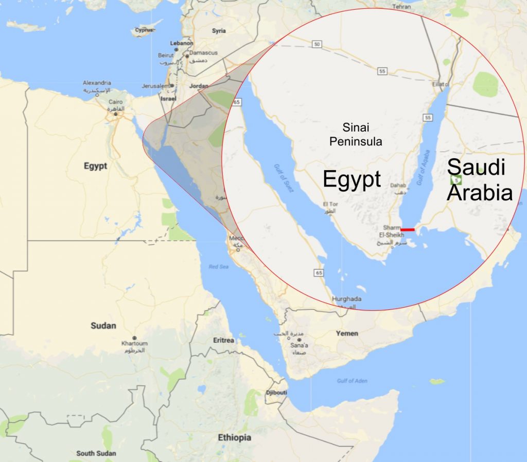 Saudi Egypt Bridge Map