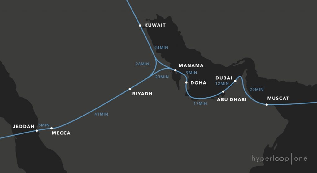 Hyperloop UAE Map
