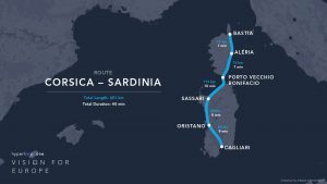 Hyperloop One route Corsica / Sardinia