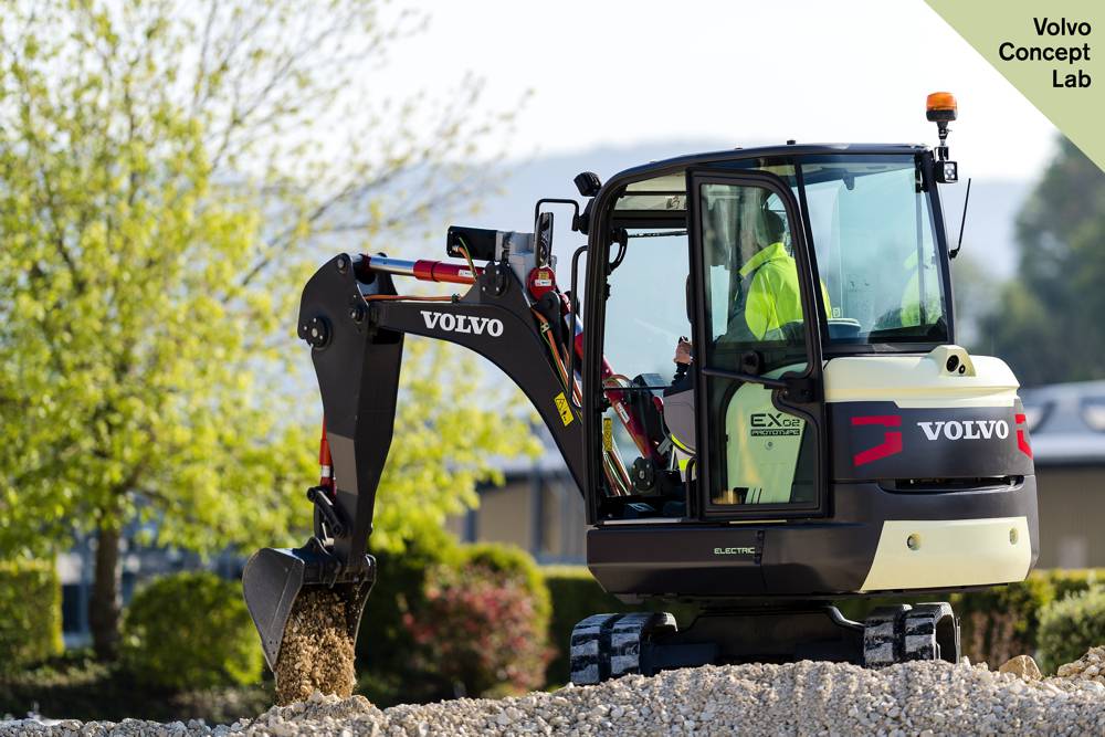 The EX2 is the world’s first fully electric compact excavator prototype.
