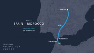 Hyperloop One route Spain-Morocco