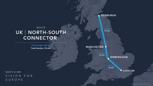 Hyperloop One route UK - North South Connector