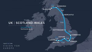Hyperloop One route UK - Scotland / Wales