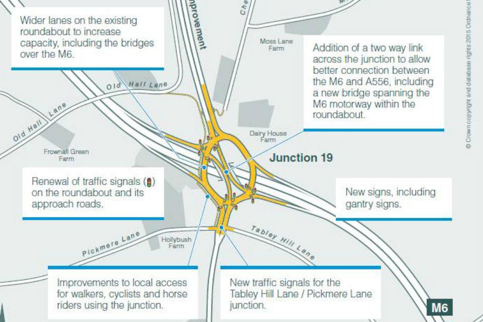 M6 Knutsford Roundabout Upgrade Map