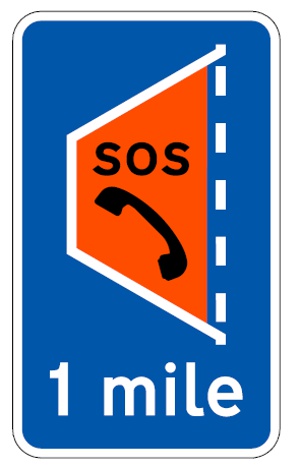 Smart Motorway Orange Emergency Area Sign