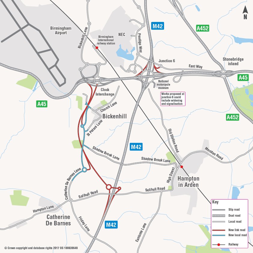 M42 junction 6 preferred route