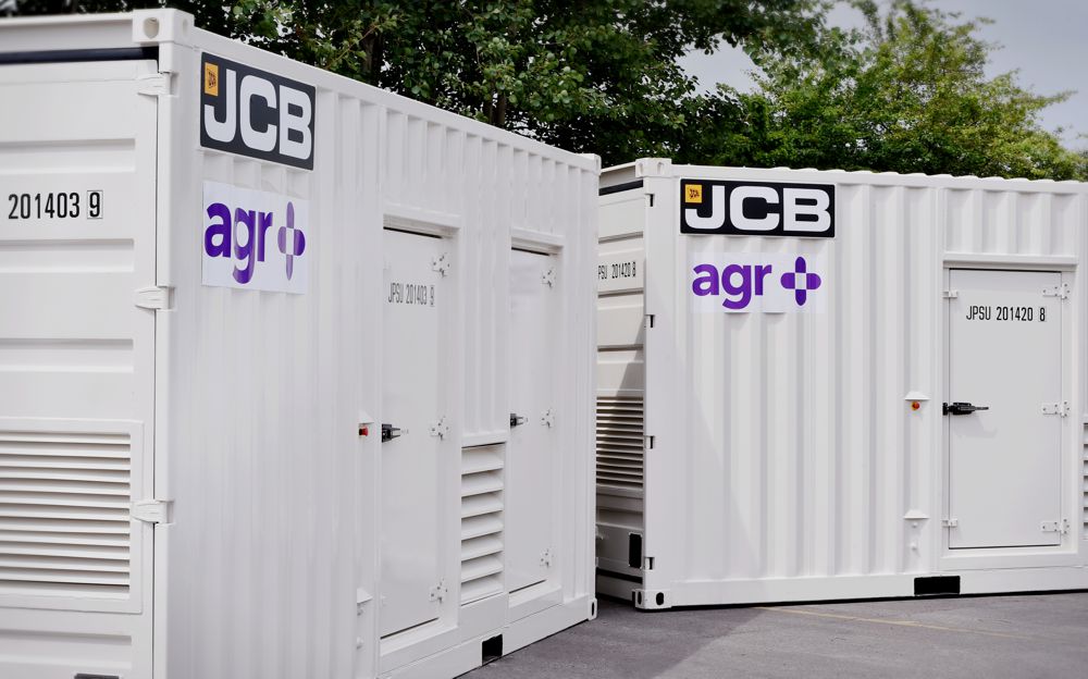 JCB Containerised Generators which have been manufactured as part of the £10 million deal with alternative electricity generating company the AGR Group.