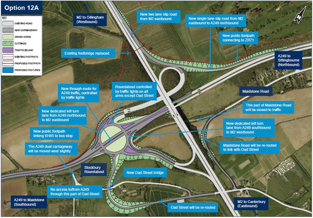 An outline of Highways England's plans for improvements at junction 5 on the M2