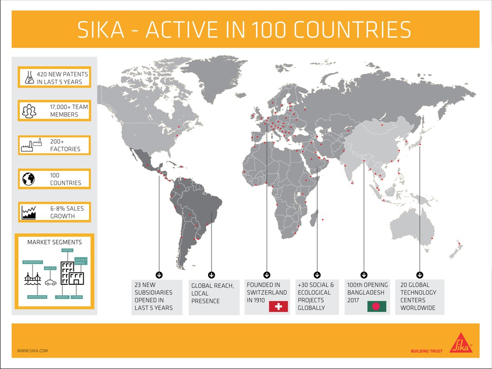 Sika's global footprint