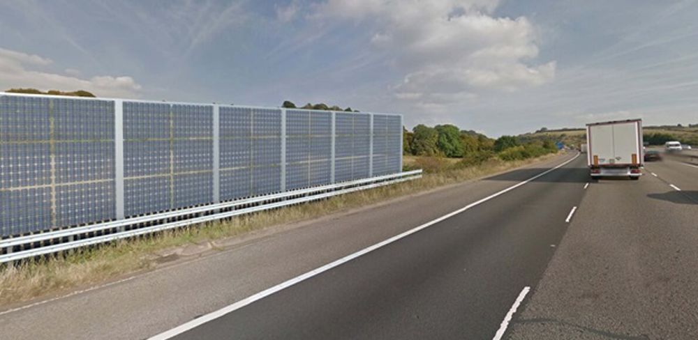 An example of noise barriers beside a motorway.