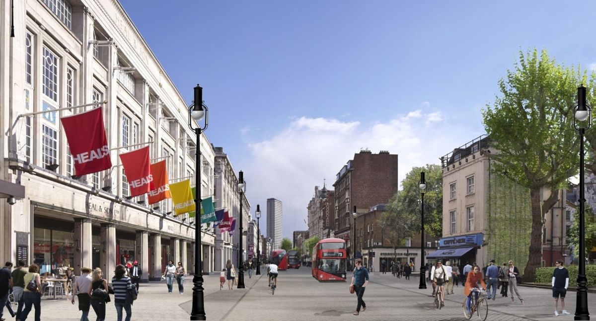 West End Project Tottenham Court Road artists impression. Image by Camden Council