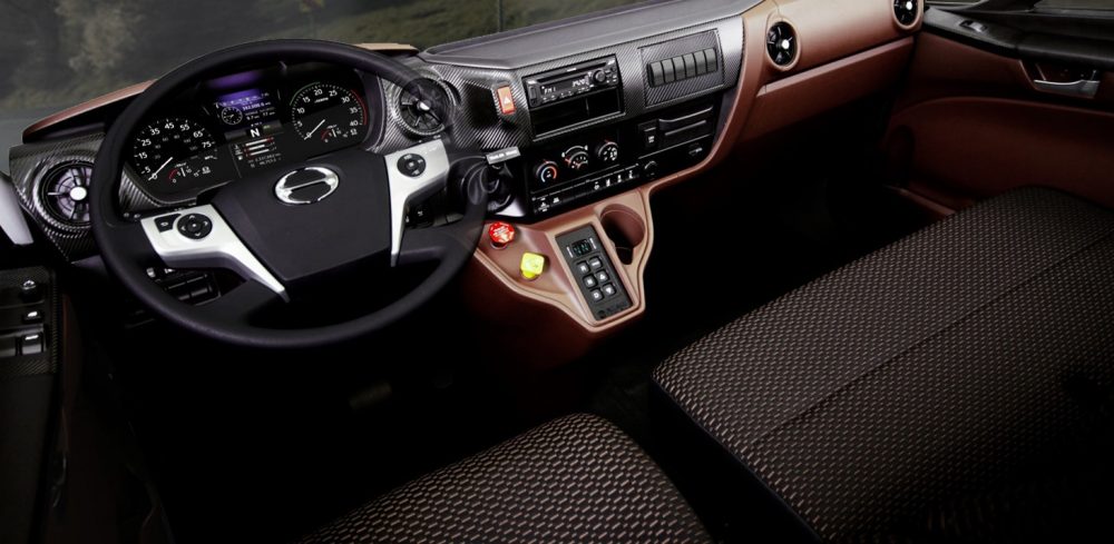 Hino Trucks XL Series bold interior cab design with easy access entry and automotive grade finish.