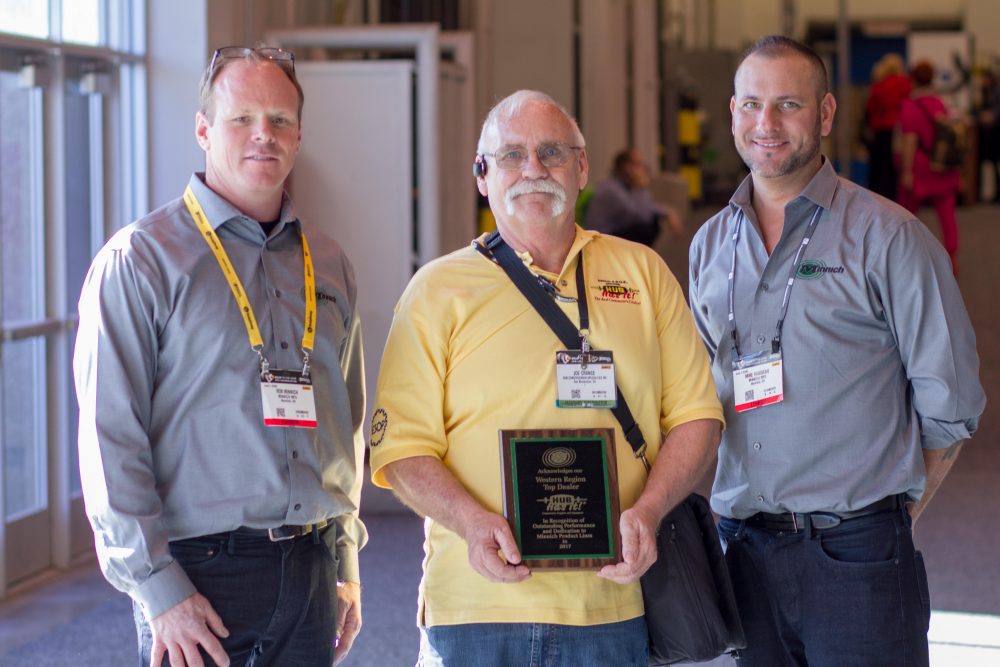 From left: Rob Minnich of Minnich Manufacturing, Joe Crance of Hub Construction Specialties, Mike Rabideau of Minnich Manufacturing.
