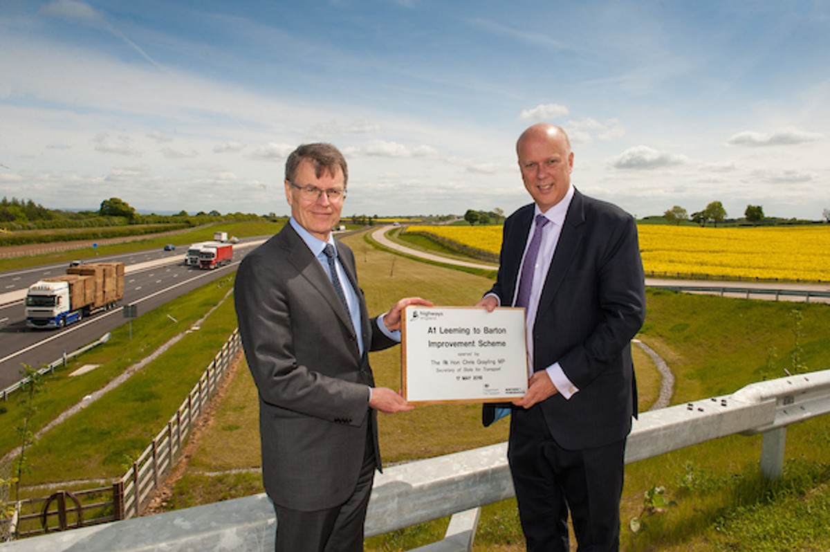 Transport Secretary Chris Grayling officially opened a new section of Britain’s longest road, the A1, today (Thursday 17 May), helping to give drivers faster, safer journeys up and down the country.