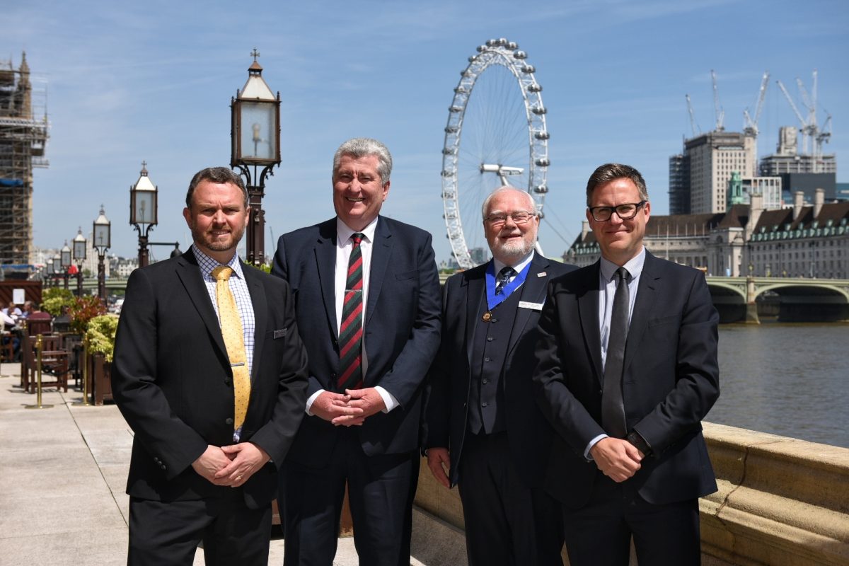 Dr Gavin Dunn, incoming CEO of CABE; Alasdair Coates, Chief Executive of The Engineering Council; Dr John Hooper, retiring CEO of CABE; Paul Bailey, Deputy CEO and Operations Director of The Engineering Council