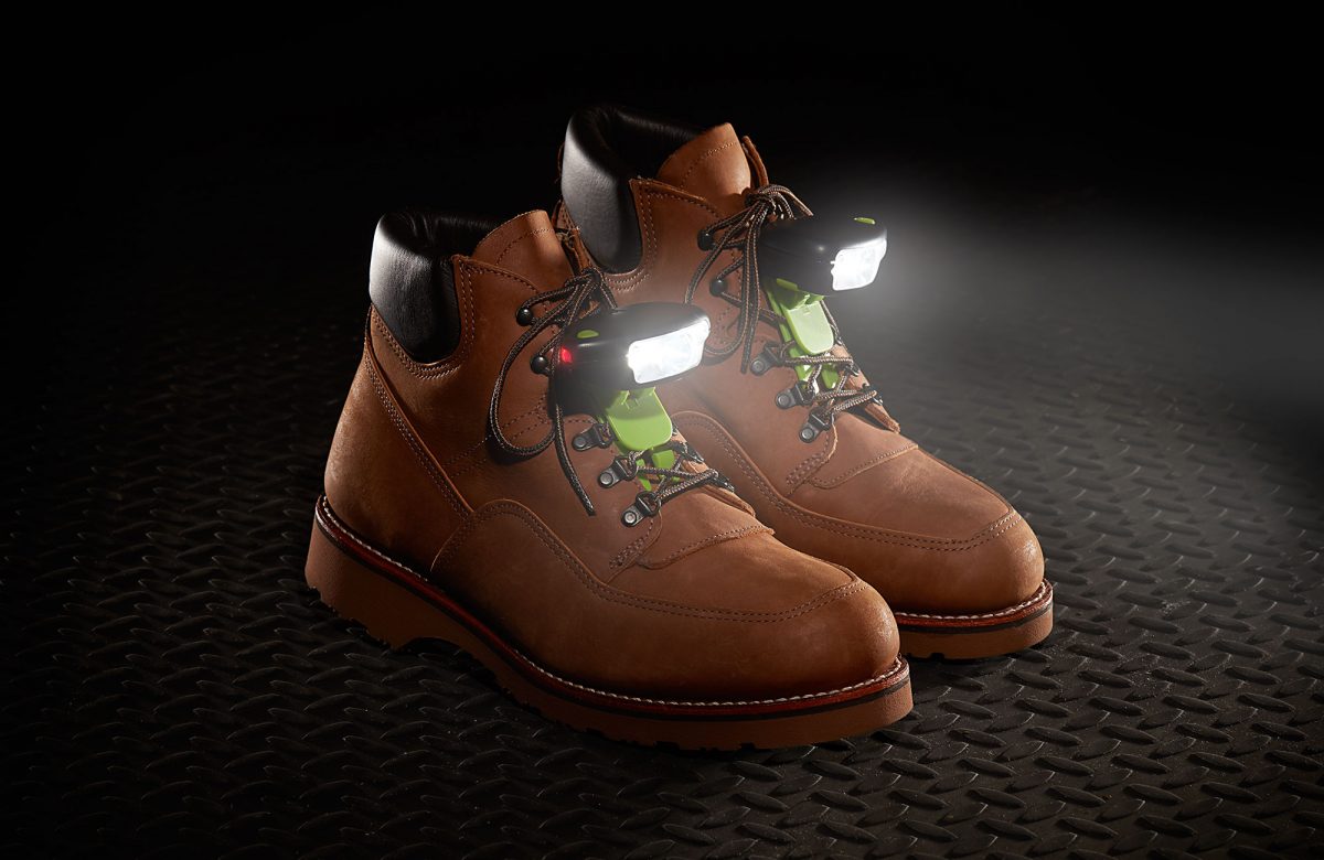 Night Shift safety shoe lights light up the workplace