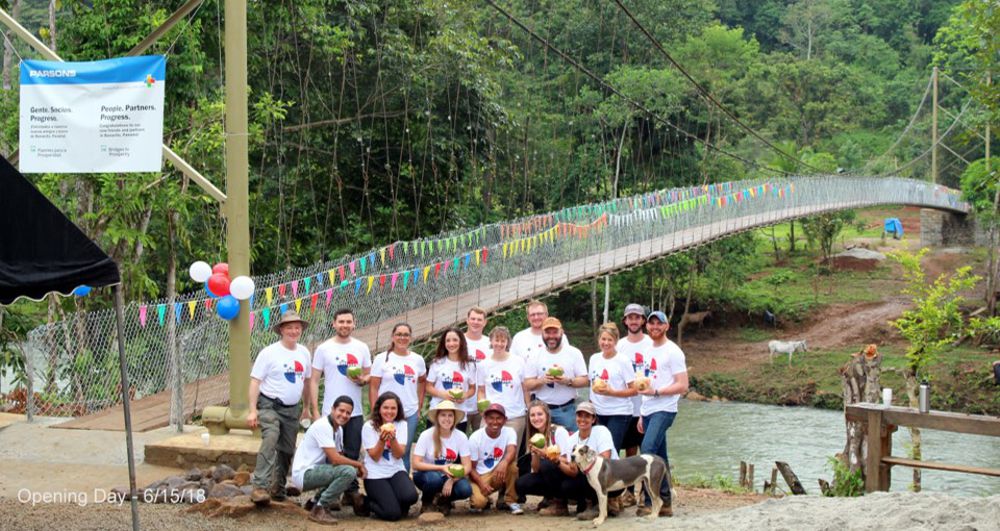 Parsons builds another Footbridge in Panama with Bridges to Prosperity