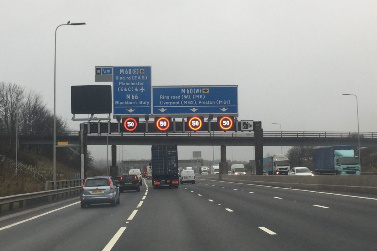 Getting smart: electronic signs are in use to guide drivers along the motorway at a steady speed