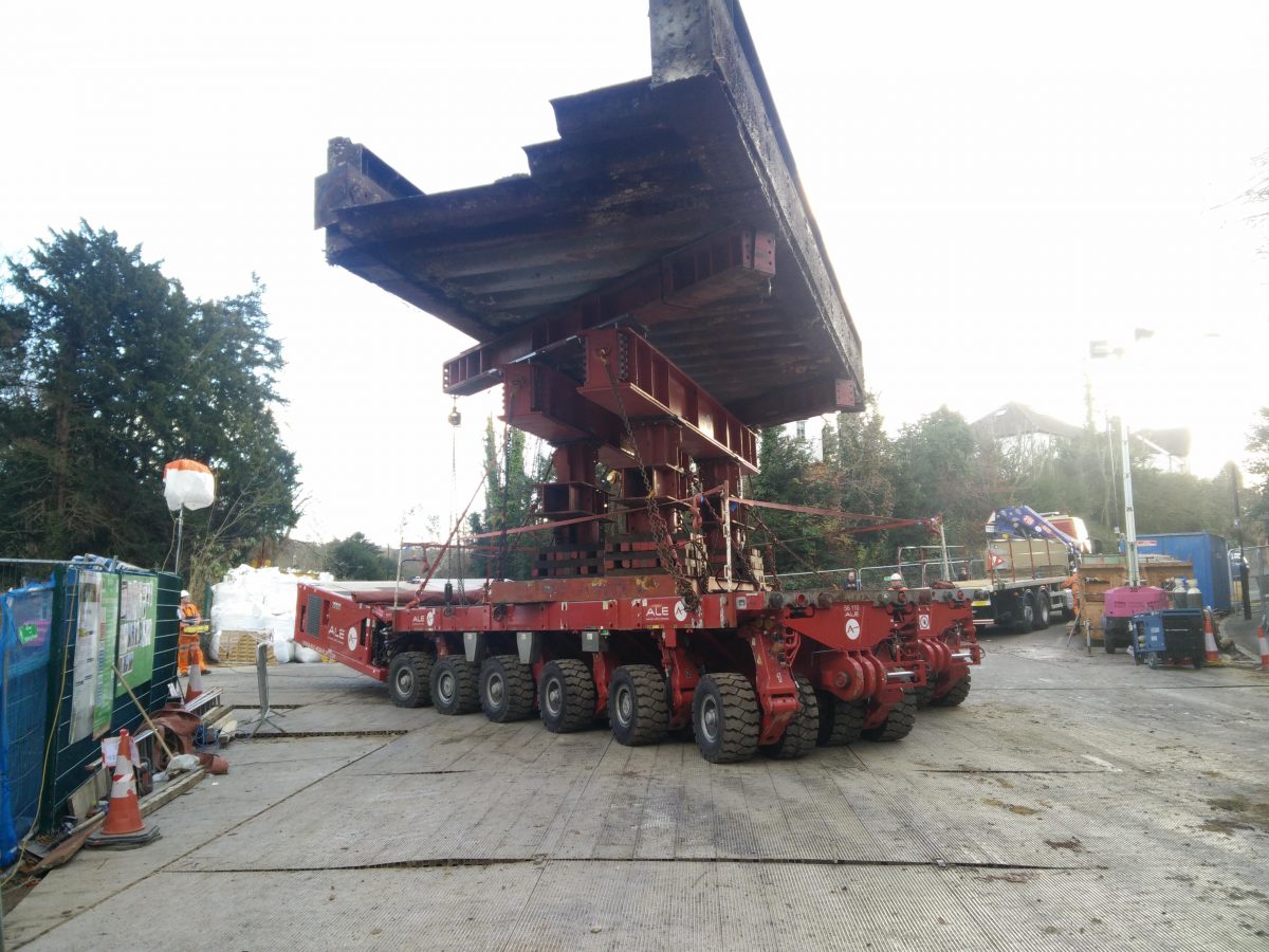 The transporter that will be used to remove the 150-tonne centre section of the bridge