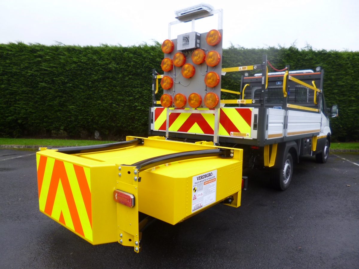 Blakedale’s 3.5 tonne “city” IPV, also known as a Light Truck Mounted Attenuator (LTMA) or “mini” Crash Cushion Vehicle, is one of the first of its kind in the UK