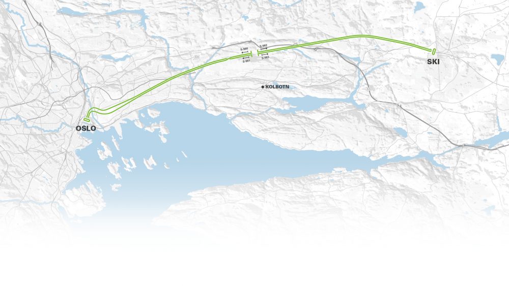 The two 20 kilometer long tunnels connect Oslo with Ski further to the south and from 2021 will shorten travel time for commuters by half