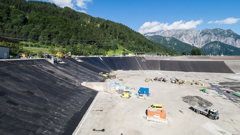 Work underway on the Latschau reservoir in Austria
