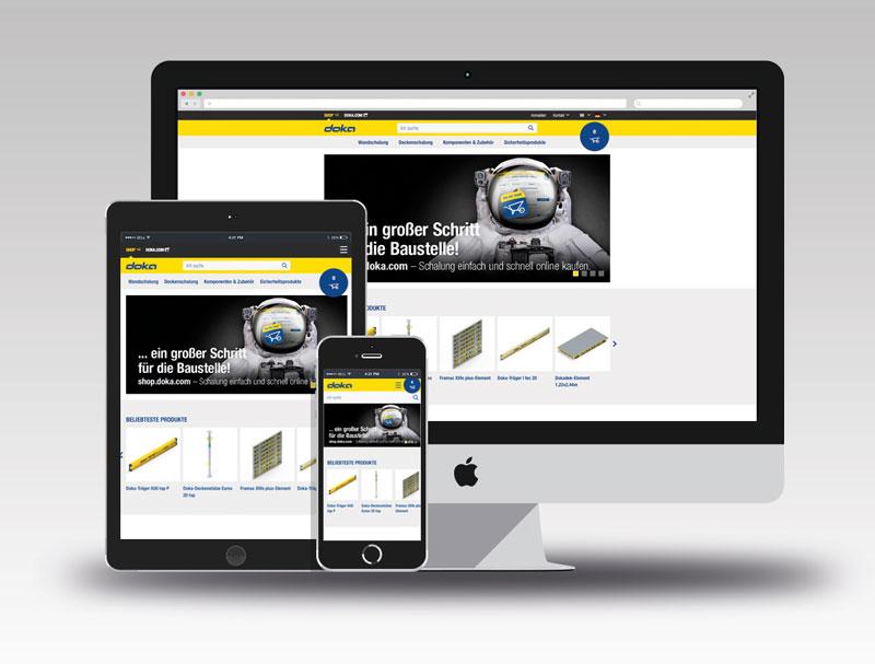 Doka’s Online Shop enables customers to use any mainstream terminal device (PC, tablet, smartphone) and operating system to access the online offering and buy Doka products anywhere, at any time. Photo: Doka