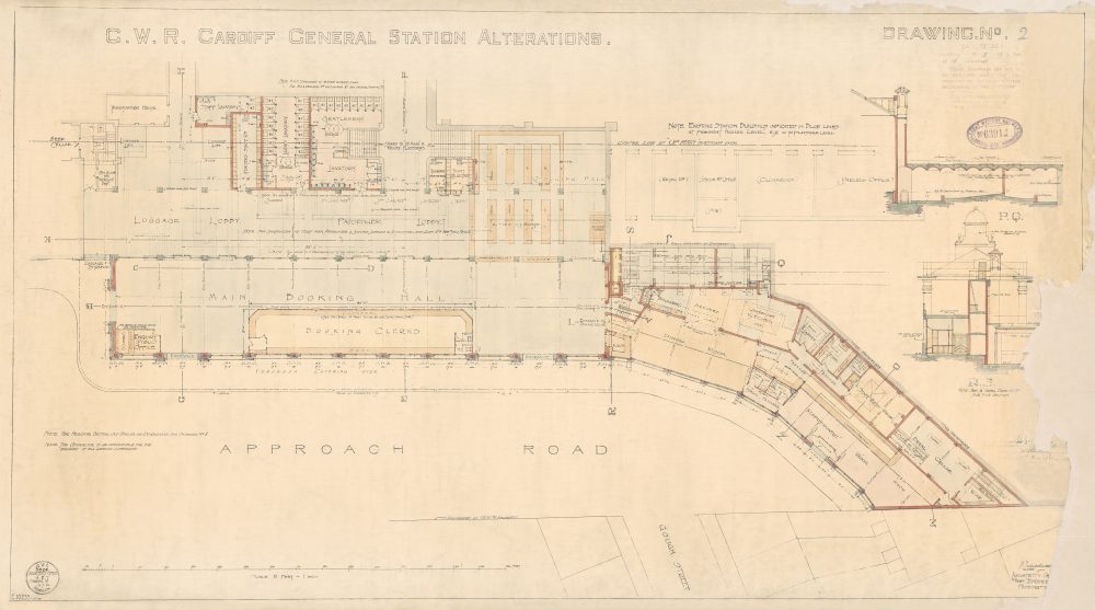 Cardiff Central Station Alterations Drawing No. 2. 2 May 1933.