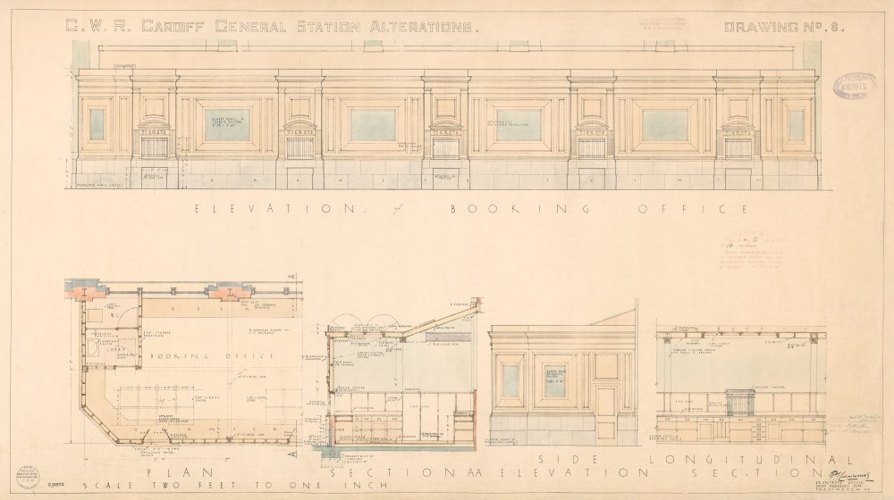 Cardiff Central Station Alterations Drawing No. 8. 2 May 1933.