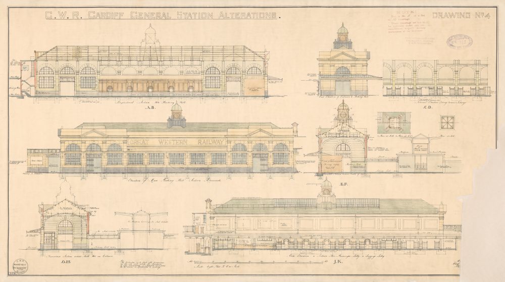 Cardiff Central Station Alterations Drawing No. 4. 2 May 1933.