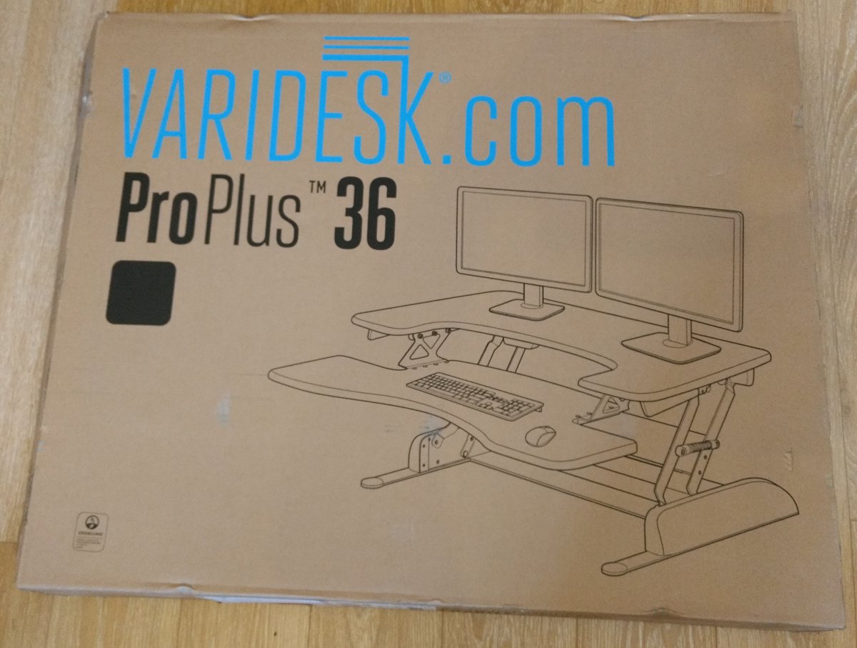 The VARIDESK offers a different solution to a fixed standing desk, or the expensive height adjustable desks by putting the variable height mechanism and work surface into a very sturdy and compact unit with a large monitor and a very practical keyboard shelf that sits on your desk.